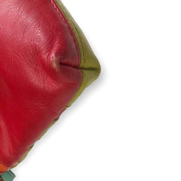 ili New York Colorblock Zipper Small Crossbody Bag Multi Colored Citrus Leather - Picture 10 of 11